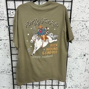 Simply Southern Rodeo Graphic Tee XL Ain’t My First Rodeo Western NWT
